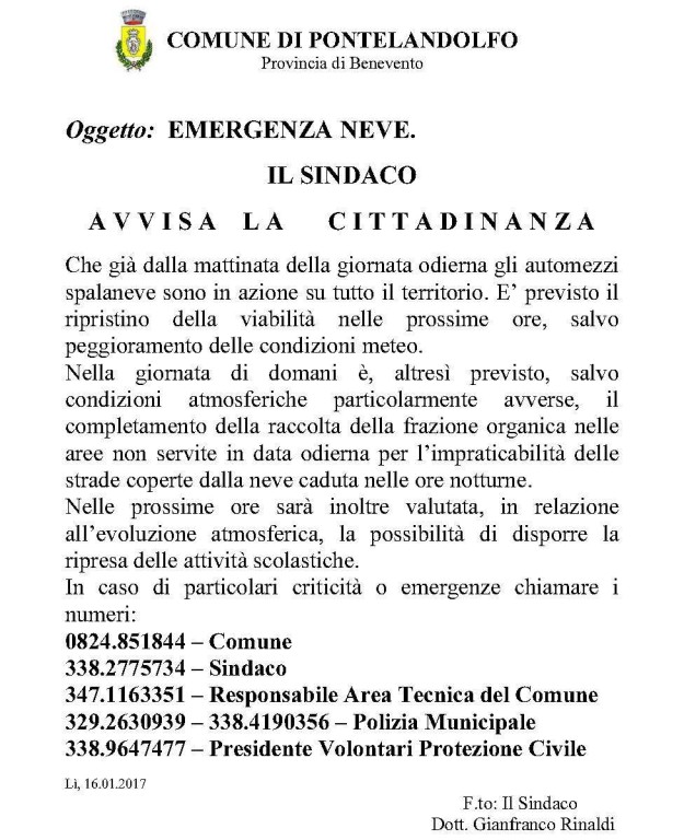Emergenza neve_avviso mezzi sgombero neve