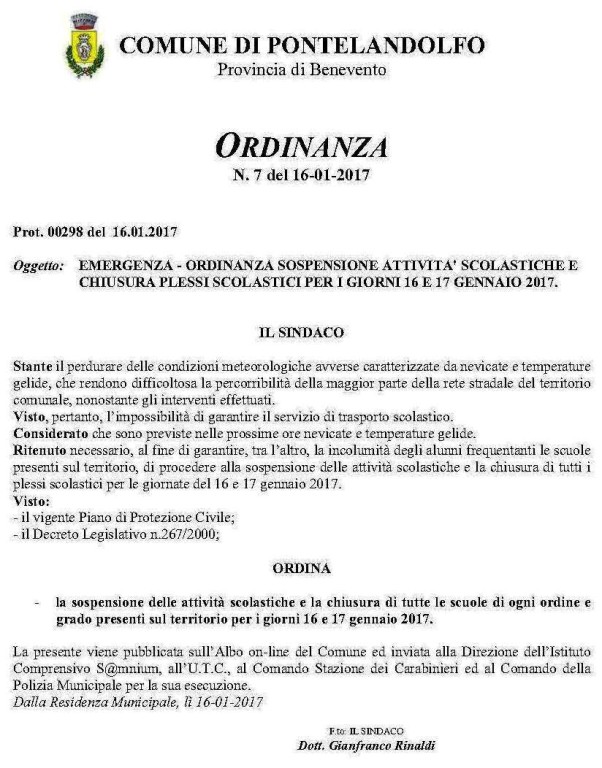 Ordinanza n 7