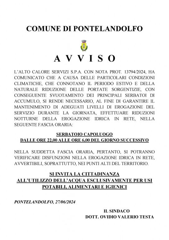 Avviso riduzione erogazione idrica per calo portata sorgenti_2024