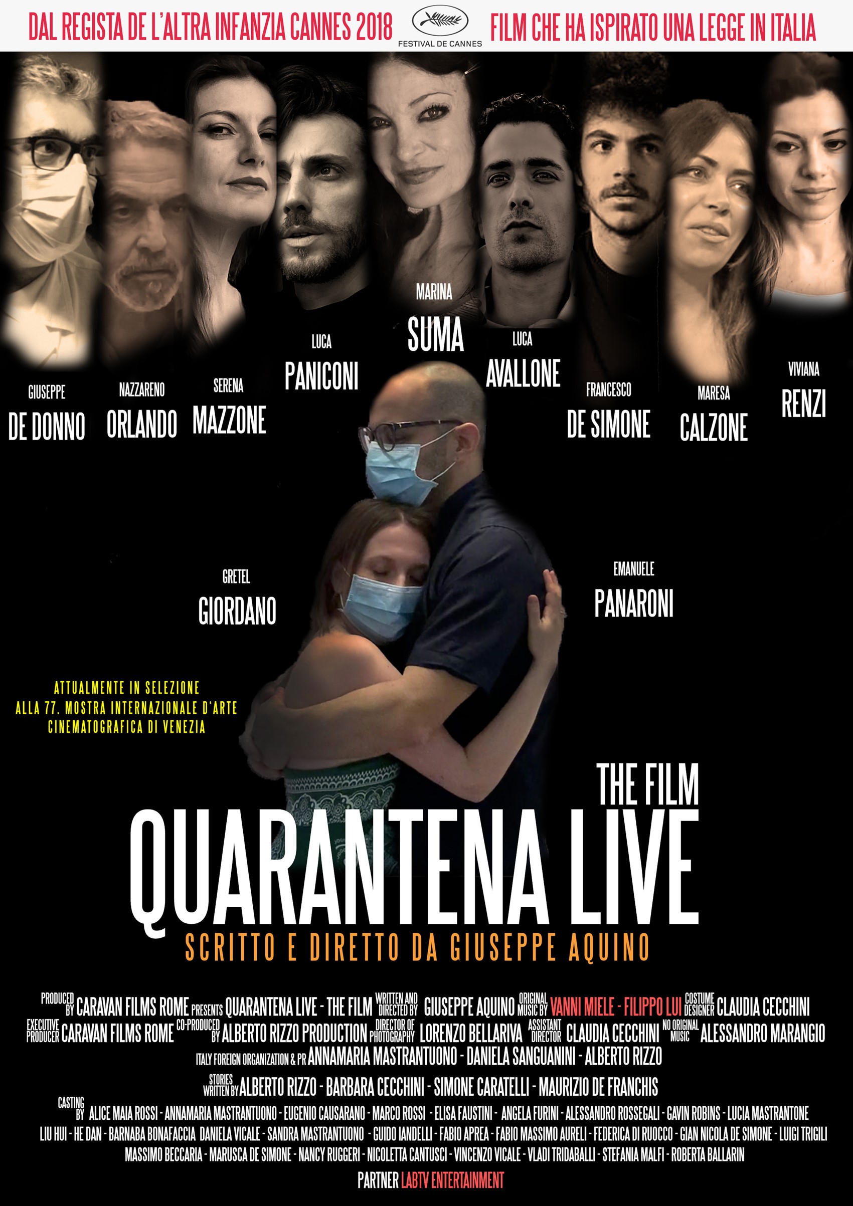 Giuseppe Aquino regista Locandina film Quarantena live the film www.giuseppeaquino.com www.caravanfilmsrome.it