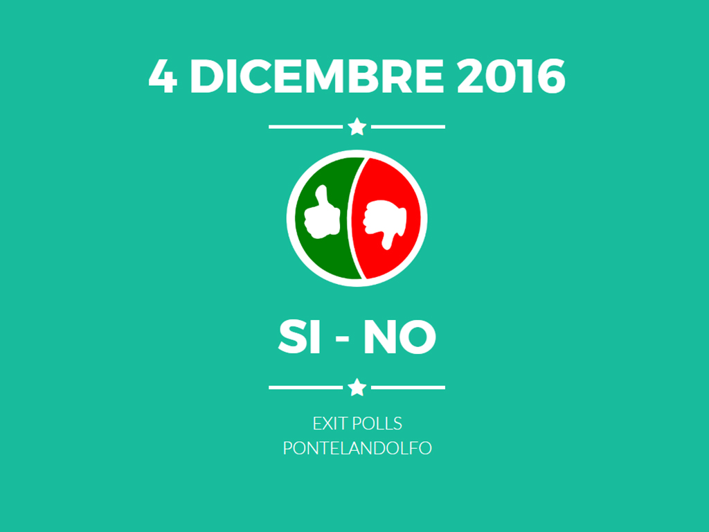 Exit Polls - Risultati del referendum confermativo 2016 in diretta dai seggi di Pontelandolfo