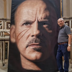 l'opera di Jorit con G. Leone